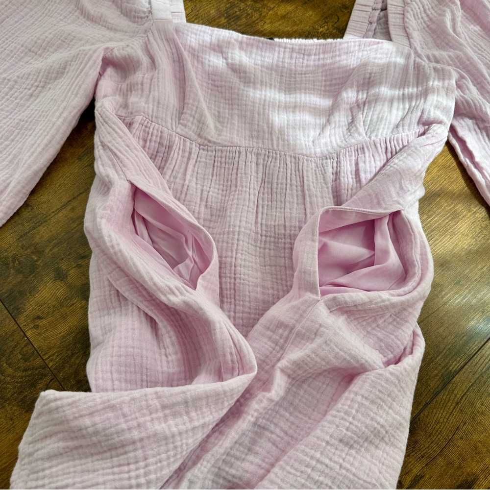 J. Crew Square Neck Soft Gauze Dress, Frosty Lavender,  Medium - Picture 11 of 16